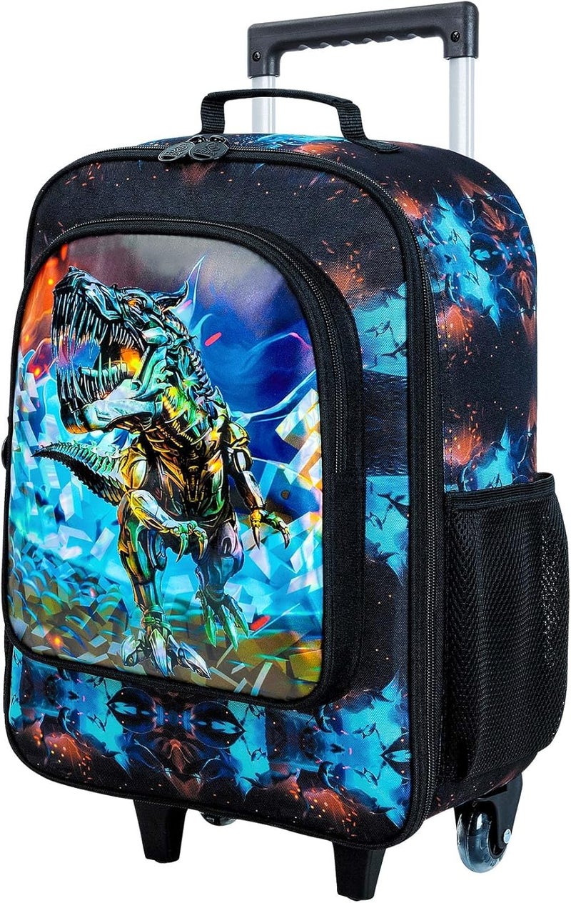 WZLVO Kids Luggage for Boys and Girls, Cute Dinosaur Unicorn Rolling Wheels Suitcase for Toddler Children - Image 1